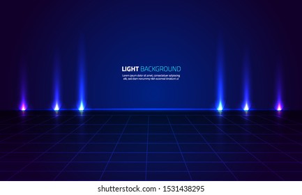 
Concept lihgt studio room with tile line blue background. Design template for advertising product, website banner, poster, etc. Vector illustration