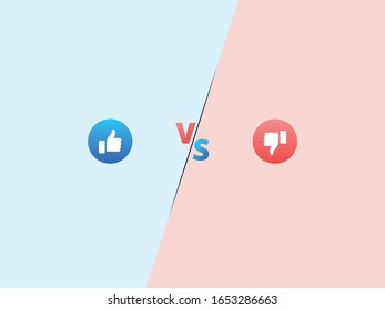 Concept of like vs dislike. yes or no. Social website campaign. Deciding market needs and strategy