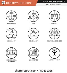 Concept Line Icons Set 10 Social sciences