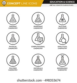 Concepto de Iconos de Línea Conjunto 12 Química