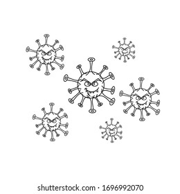 concept line logo. World Health organization WHO introduced new official name for Coronavirus disease named COVID-19, dangerous virus vector illustration