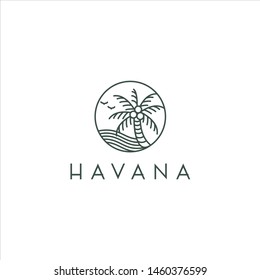 the concept of line logos, the inspiration of the beach logo