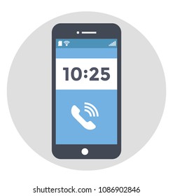 Concept of live call via mobile, flat vector icon 