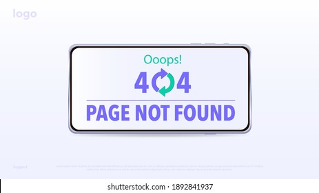 Concept Loading page for sites, error page, page not found, error, 404 error, ooops. Simple vector illustration for screen, banner, postcard.