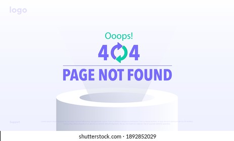 Concept Loading page for sites, error page, page not found, error, 404 error, ooops. Simple vector illustration for screen, banner, postcard.