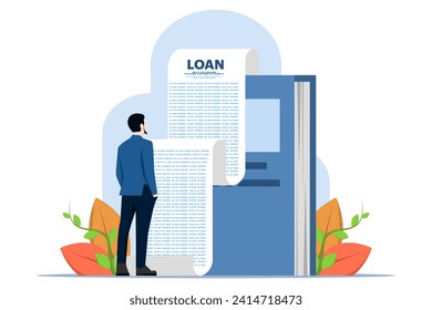 Concept of loan for education. Student character invests money in education, character lends money to other friends. Concept of university and tuition fees. Flat vector illustration