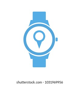 Concept location smart technology, smartwatch, watch icon. Vector illustration