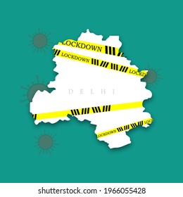 Concepto de bloqueo debido a la crisis del coronavirus covid-19 en Nueva Delhi.