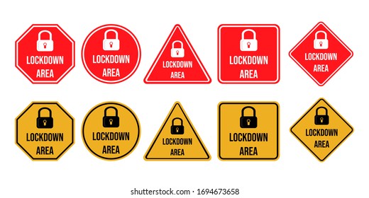 concept of the lockdown symbol for the coronavirus area. Used to provide information that the area is in lockdown