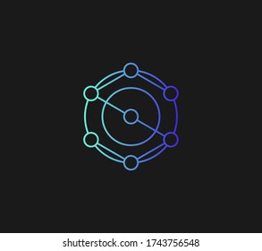 Concept of logo abstract letter S. Blue circle sign. Geometric symbol vector design concept. Logotype for technology, digital company identity.