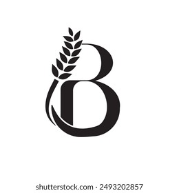 concept logo for bakery  latter B