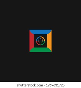 Símbolo del logotipo o de la caja del concepto y del agujero de cerradura