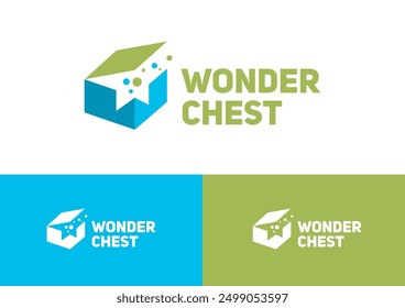 The concept logo for a company with open chest and ribbon shapes design vector.