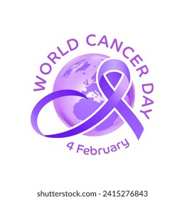 evento de diseño del logo de concepto Día mundial del cáncer