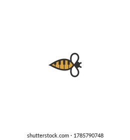 The concept of the logo design of piano keys and bees