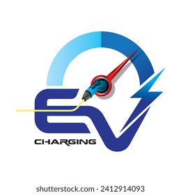 Concept logo EV charging design for creative inspire, template vector