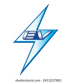 Logo de concepto diseño EV para inspiración creativa, vector de plantilla