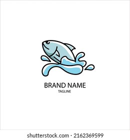 logotipo de concepto con símbolo de pez