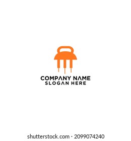 Concept of logo fitness piano vector design graphic modern style, smart idea symbol