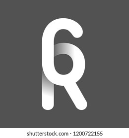 Concept Logo. Flat Vector Design Element. Monogram R6. Combined letters R and 6