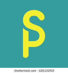 Concept Logo. Flat Vector Design Element. Monogram PS. Combined letters P and S