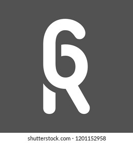 Concept Logo. Flat Vector Design Element. Monogram R6. Combined letters R and 6