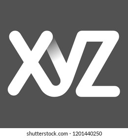 Concept Logo. Flat Vector Design Element. Monogram XYZ. Combined letters X, Y and Z