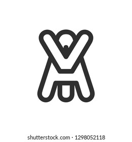 Concept Logo. Flat Vector Design Element. Monogram AY. Combined letters Y and A