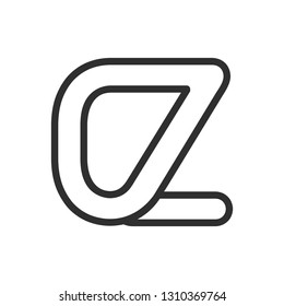 Concept Logo. Flat Vector Design Element. Monogram CZ. Combined letters C and Z