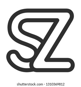 Concept Logo. Flat Vector Design Element. Monogram SZ. Combined letters S and Z