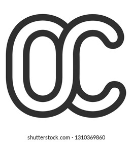 Concept Logo. Flat Vector Design Element. Monogram OC. Combined letters O and C