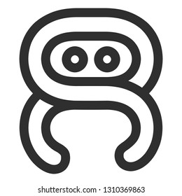 Concept Logo. Flat Vector Design Element. Octopus with Tentacles