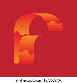 Concept Logo. Flat Vector Design Element. Ribbon in the form of the letter F