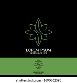 the concept of the logo, flower symbol, natural, there is the letter s symbol hidden in the middle