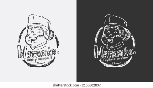 Concept logo for food with hand drawn theme