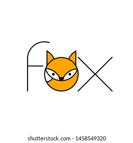 Concept logo  fox design. Wild Animals. 
Trendy Design Template.