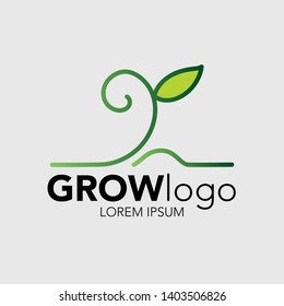 the concept logo grows, visually the seeds of new plants grow