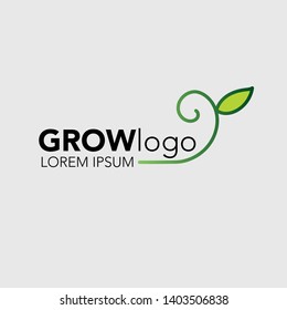 the concept logo grows, visually the seeds of new plants grow