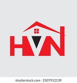 el logotipo conceptual H. letra H V N y H T M Propiedad y Construcción Diseño del logotipo para el signo corporativo empresarial. Plantilla mínima del diseño del logotipo en el fondo blanco.
