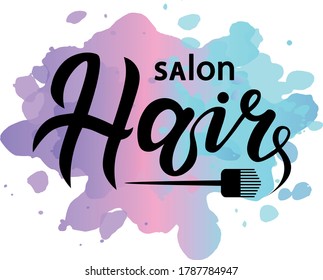 concept logo for haircut salon or studio; hair lettering text; brand name vector illustration