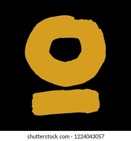 Concept logo. Hand Drawn Vector Golden Letter A on black background.