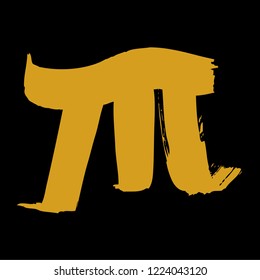 Concept logo. Hand Drawn Vector Golden Letter A on black background.