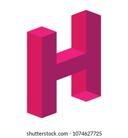 Concept Logo. Impossible Letter H. Flat Vector Design Element.