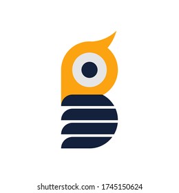 Concept Logo. Letter B in the form of the Head of an owl.