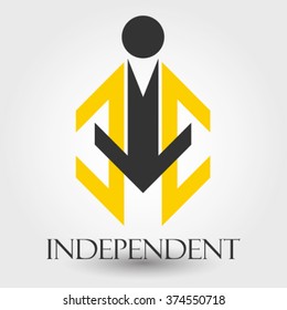 Concept logo letters I and someone wearing jas.Inovatif the company's business and creative inspiration