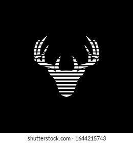 the concept of a logo with lines on deer objects with a luxurious and modern look