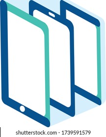 Concept Logo of Mobile Phones in a line