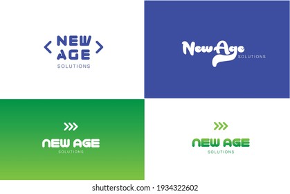 Concept of a logo for New Age Solutions company. Vector variations of a logo