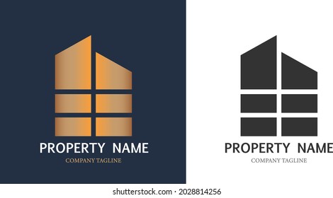 Concept logo for property, building, skyline and town house