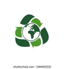 the concept of a logo is to recycle waste or useless products into valuable items, thus maintaining the balance of the earth